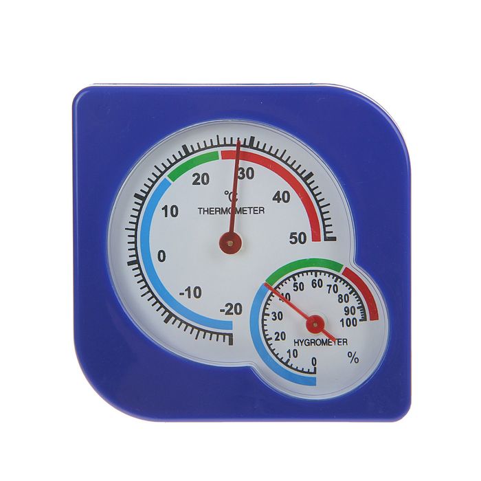 Термометр уличный, гигрометр, 7*7 см, синий