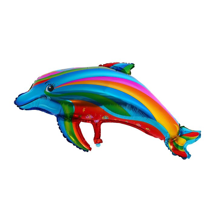 Шар фольгированный 34" "Дельфин-радуга"