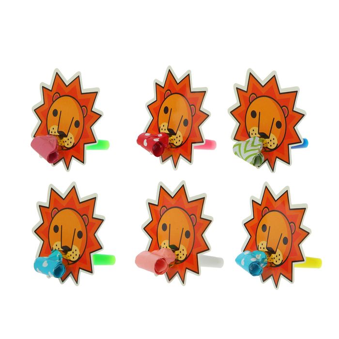 Карнавальный язычок "Лев" набор 6 штук, цвета МИКС