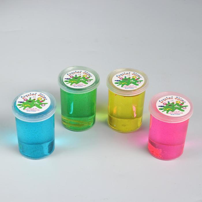 Лизун "Банка с динозавром", цвета МИКС