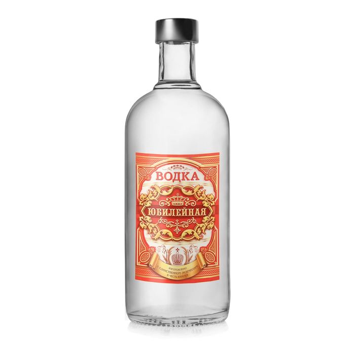 Наклейка на бутылку "Водка Юбилейная"