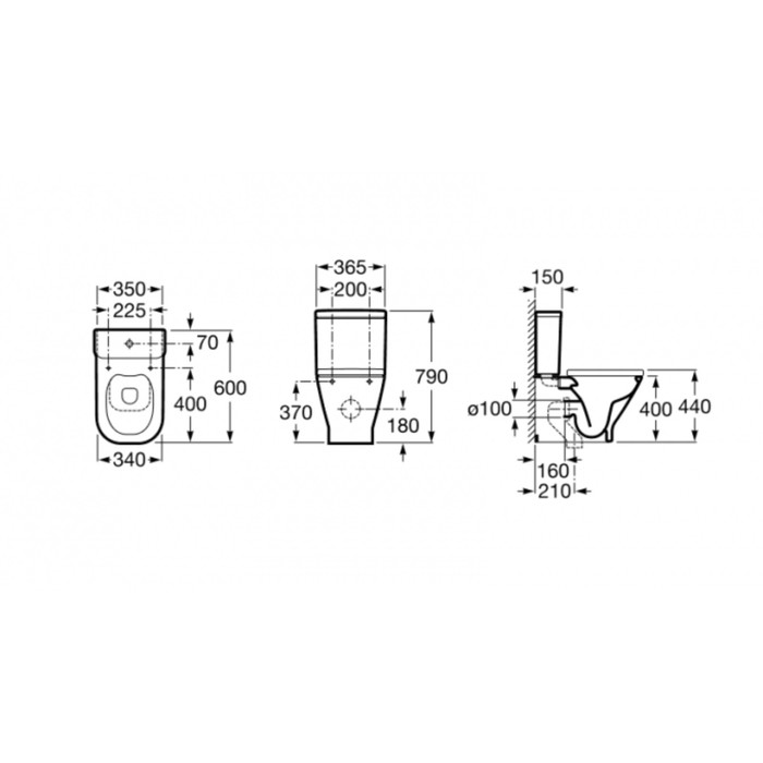 Унитаз напольный Roca The GAP CleanRim 34273700H, без бачка, с установочным комплектом