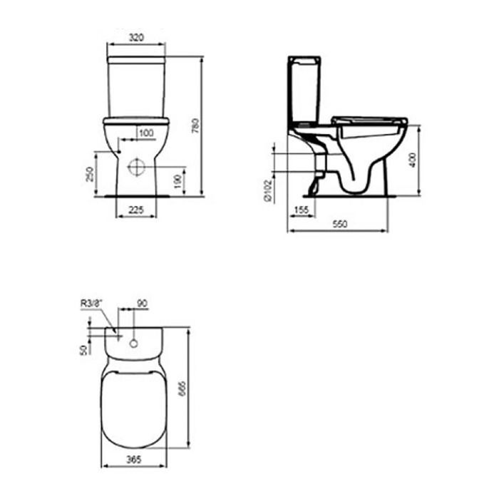 Унитаз Ideal Standard Tempo T331201, напольный, без бачка, горизонтальнвй выпуск