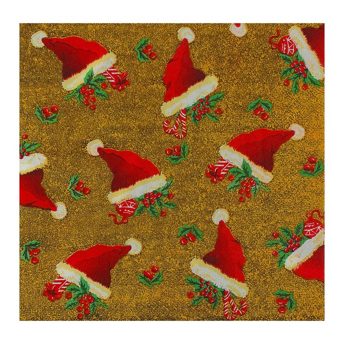 Салфетки бумажные "Новогодние колпаки", 33 х 33 см, набор 20 шт.