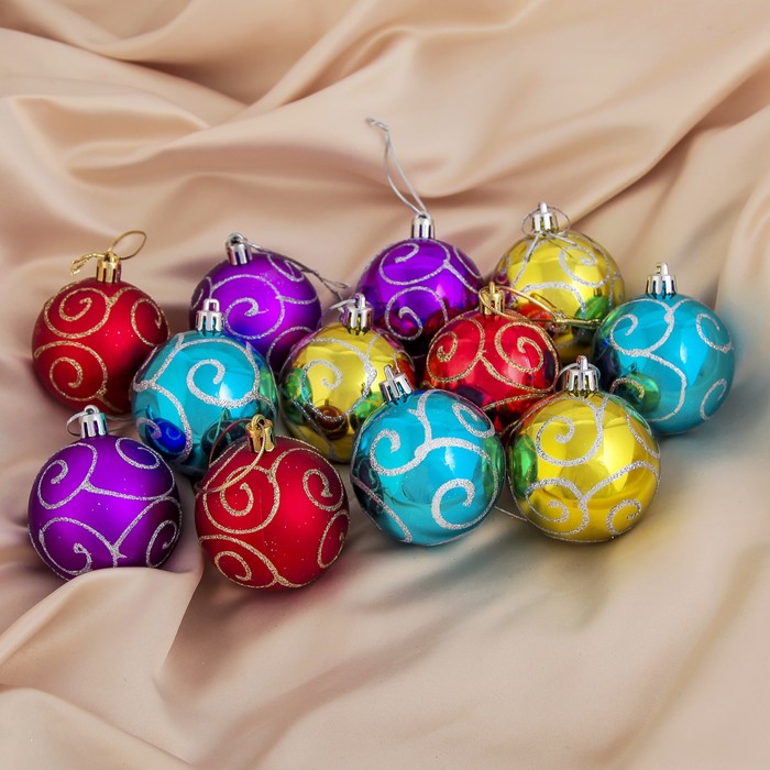 Новогодние шары "Звездопад" (набор 12 шт.)