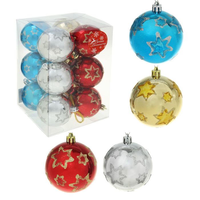 Новогодние шары "Кометы" (набор 12 шт.)