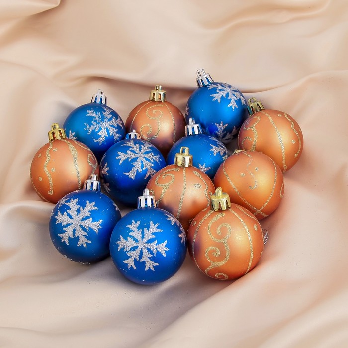 Новогодние шары "Мороз и пламя" (набор 12 шт.)