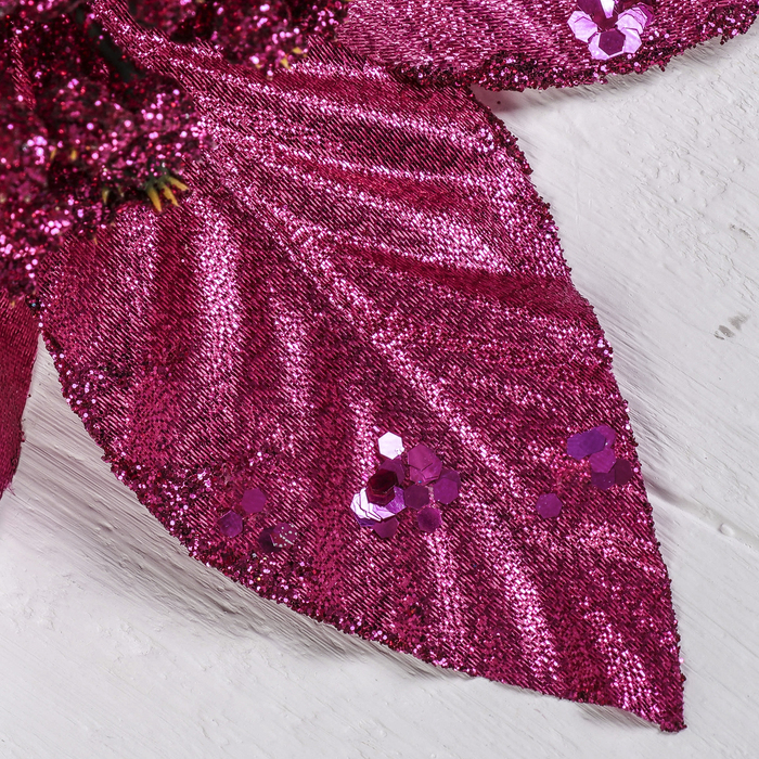 Ветка для декора "Резной цветок" малиновый