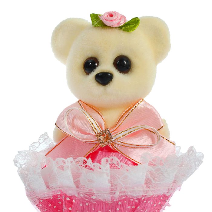 Букет с мишкой "Только для тебя", цвет розовый