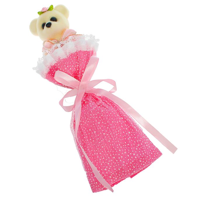 Букет с мишкой "Только для тебя", цвет розовый