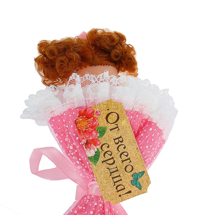 Букет с игрушкой "От всего сердца", цвет розовый