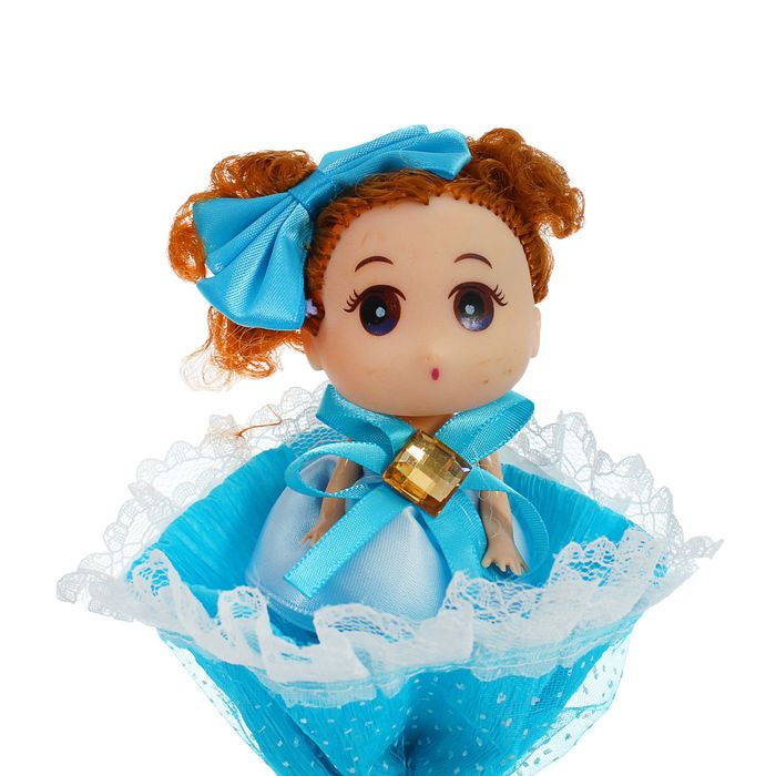 Букет с игрушкой "От всей души!", цвет голубой