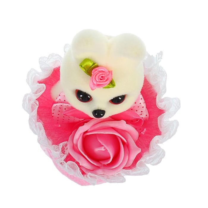 Букет с зайчиком "От всей души" + розовый цветок