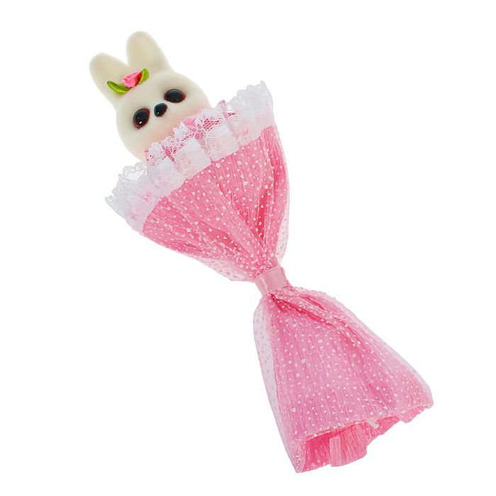 Букет с зайчиком "От всей души" + розовый цветок