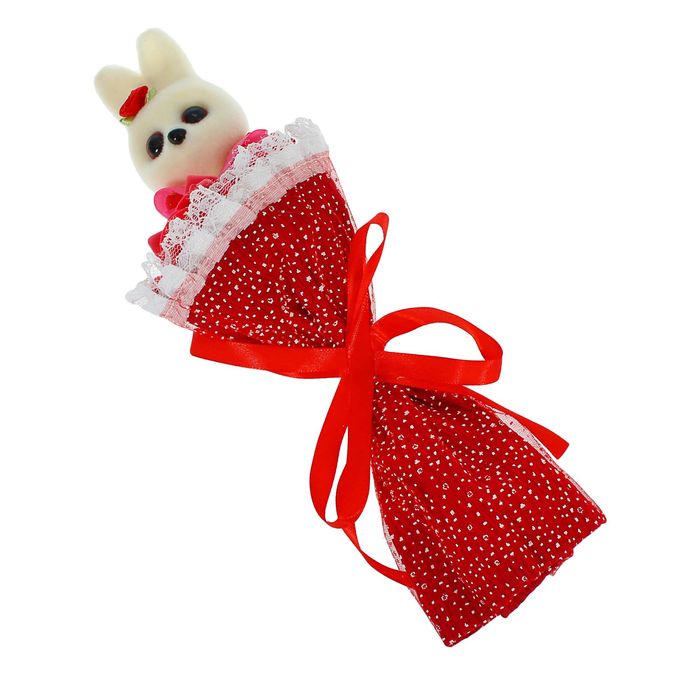 Букет с зайчиком "Я люблю тебя" + красный цветок