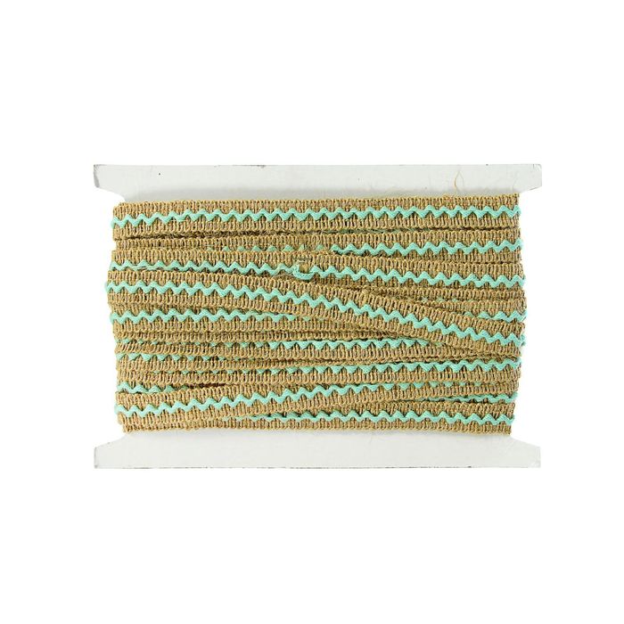 Тесьма декоративная холщовая "Волна", ширина 15мм, длина 10±1м, цвет мятный