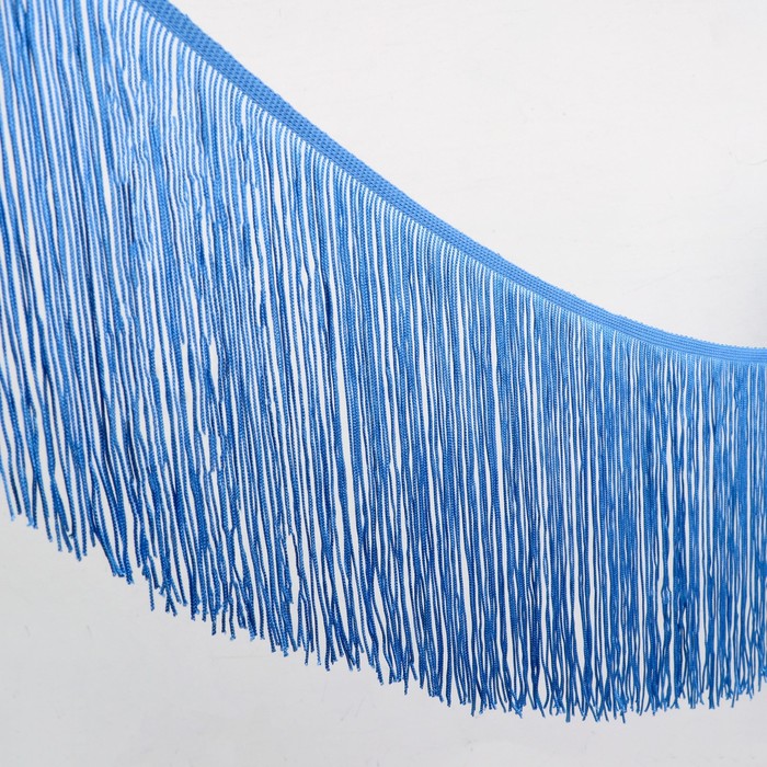 Тесьма декоративная "Бахрома", ширина 20см, длина 5±1м, цвет голубой