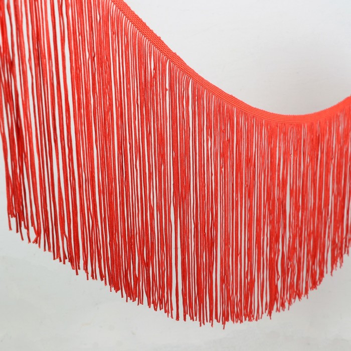 Тесьма декоративная "Бахрома", ширина 20см, длина 5±1м, цвет коралловый