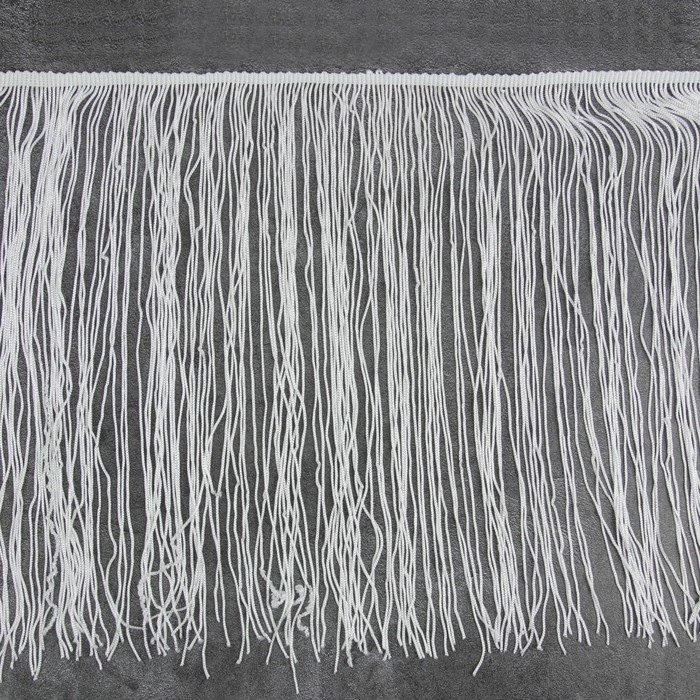 Тесьма декоративная "Бахрома", ширина 30см, длина 5±1м, цвет белый