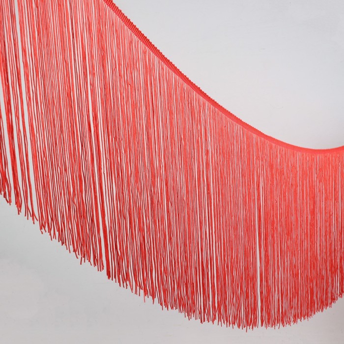 Тесьма декоративная "Бахрома", ширина 30см, длина 5±1м, цвет коралловый