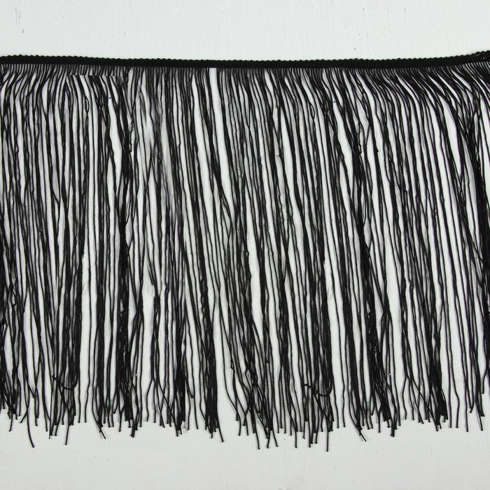 Тесьма декоративная "Бахрома", ширина 30см, длина 5±1м, цвет чёрный