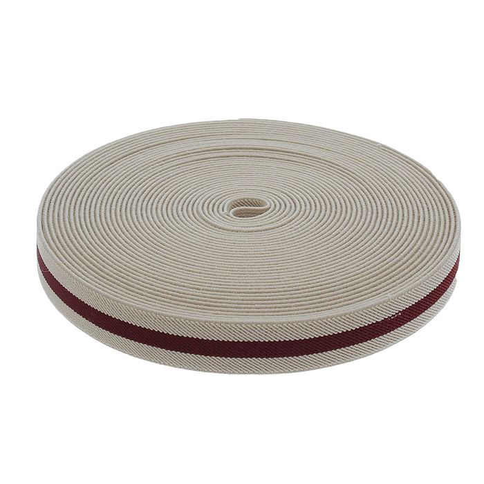 Резинка, ширина 20мм, 10±1м, цвет бело-бордовой