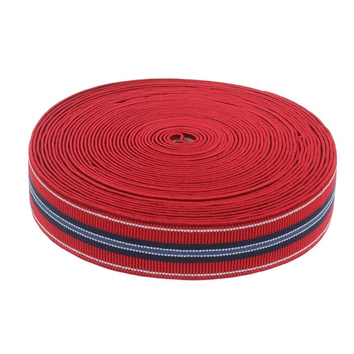 Резинка, ширина 35мм, 10±1м, цвет красно-синий