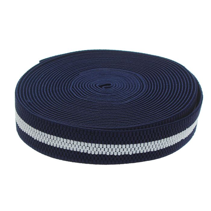 Резинка, ширина 38мм, 10±1м, цвет бело-синий