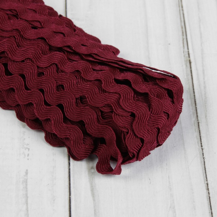 Тесьма "Вьюнчик", ширина 5мм, длина 25±1м, цвет бордовый