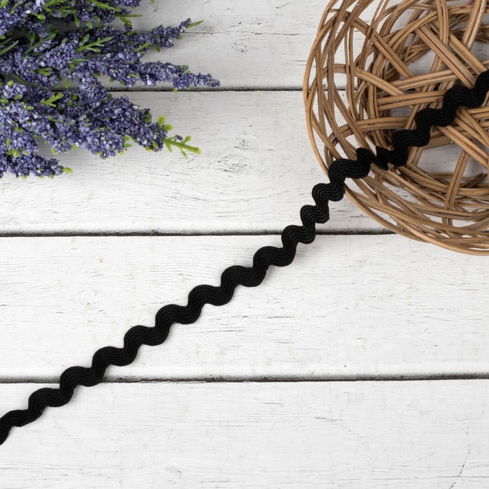 Тесьма "Вьюнчик", ширина 5мм, длина 25±1м, цвет чёрный