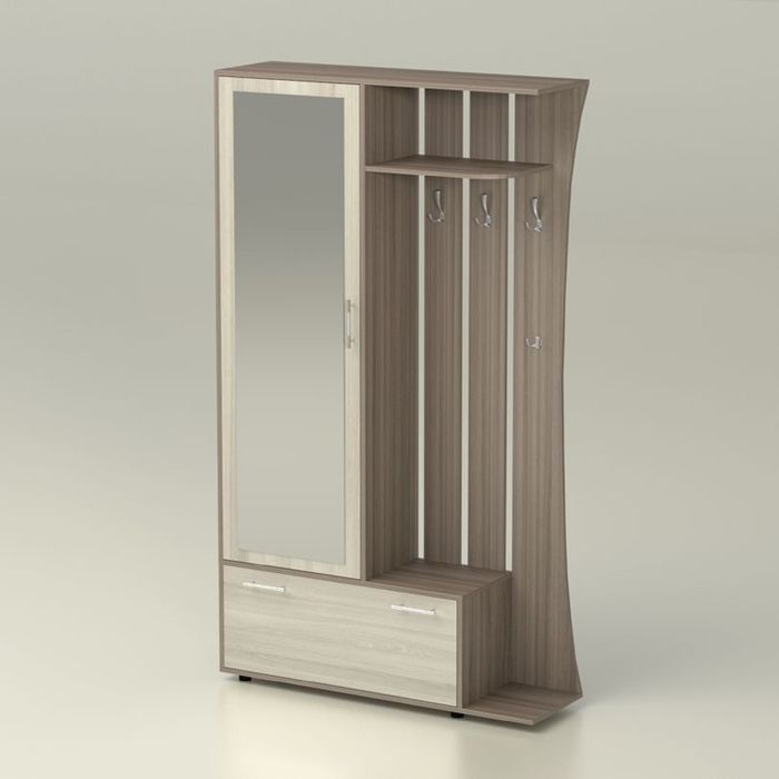 Прихожая Катрин 1154х345х2000 ясень шимо темный/ясень шимо светлый, лев.