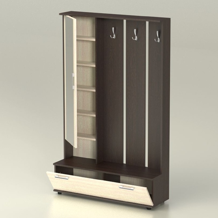 Прихожая малая ПМ-2 1111x343х1915 венге/дуб млечный, лев.