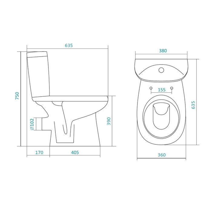 Унитаз напольный Santek "Анимо", 1.WH30.2.132