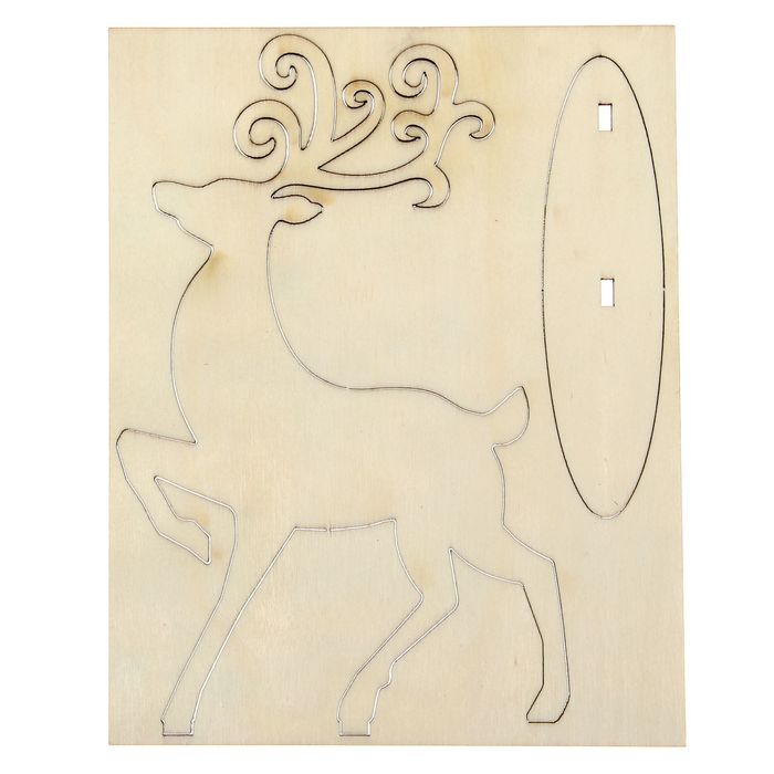 Деревянная заготовка с декором «Рождественский олень», 15 × 15 см