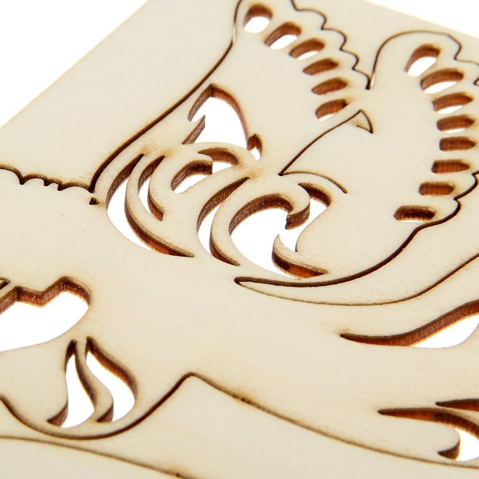 Деревянная заготовка с декором «Рождественский ангел», 15 × 15 см