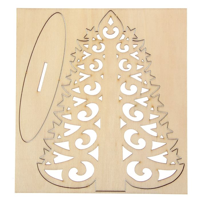 Деревянная заготовка с декором «Нарядная ёлочка», 17 × 17 см