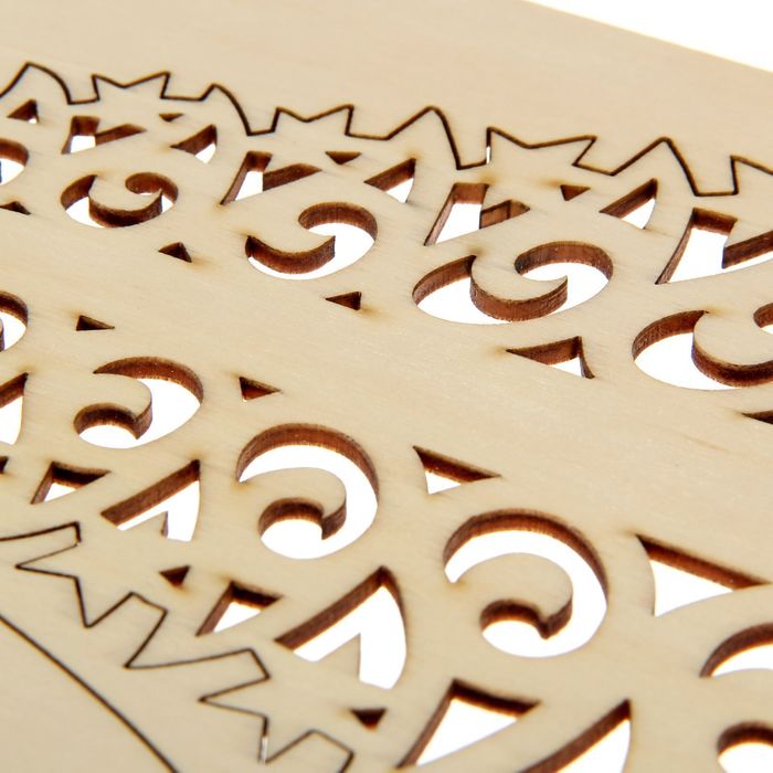 Деревянная заготовка с декором «Нарядная ёлочка», 17 × 17 см