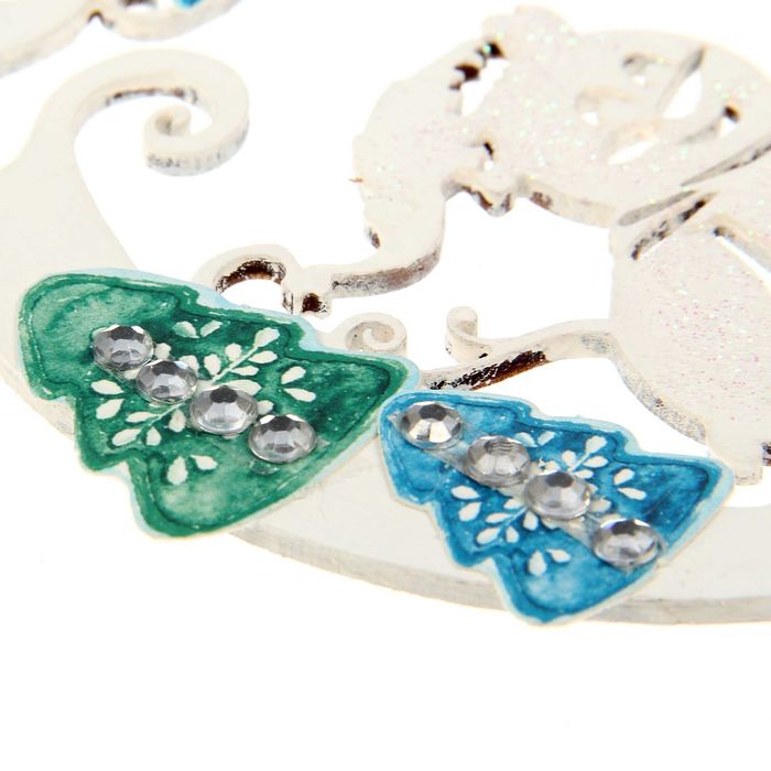 Деревянная заготовка с декором «Ёлочный шар», 15 × 15 см