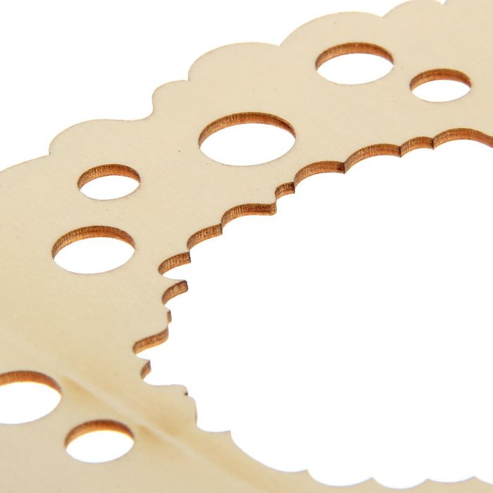 Деревянная заготовка с декором «Новогодний венок», 15 × 15 см