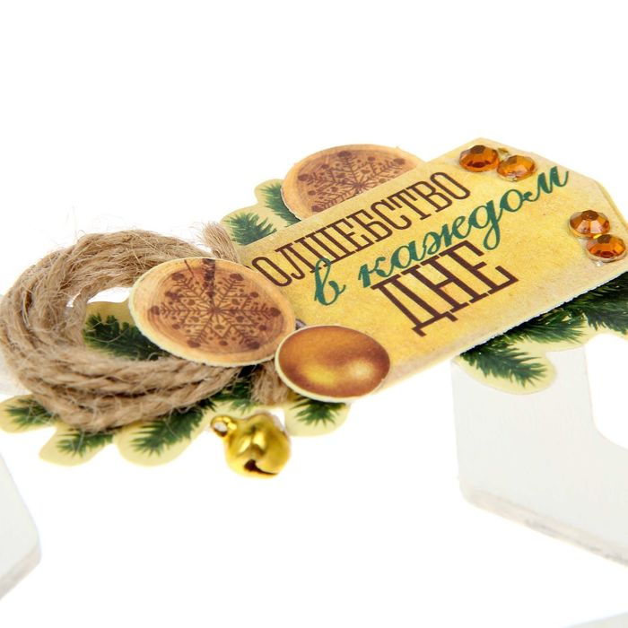 Деревянная заготовка с декором «Ёлочный шар», 15 × 15 см