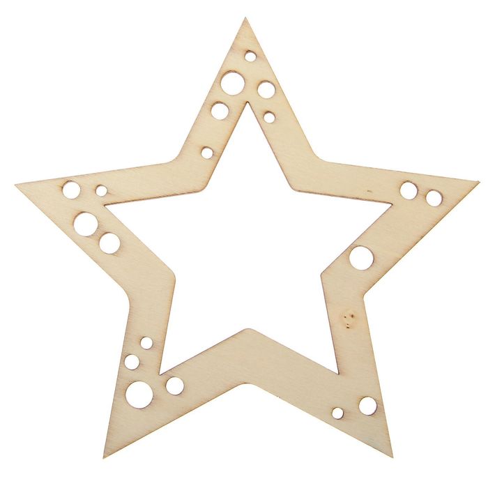 Деревянная заготовка с декором «Ёлочный шар», 15 × 15 см