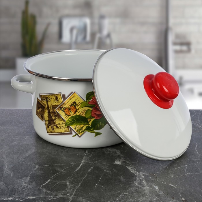 Набор кастрюль "Париж-ретро", 3 шт: 2 л, 3 л, 4 л