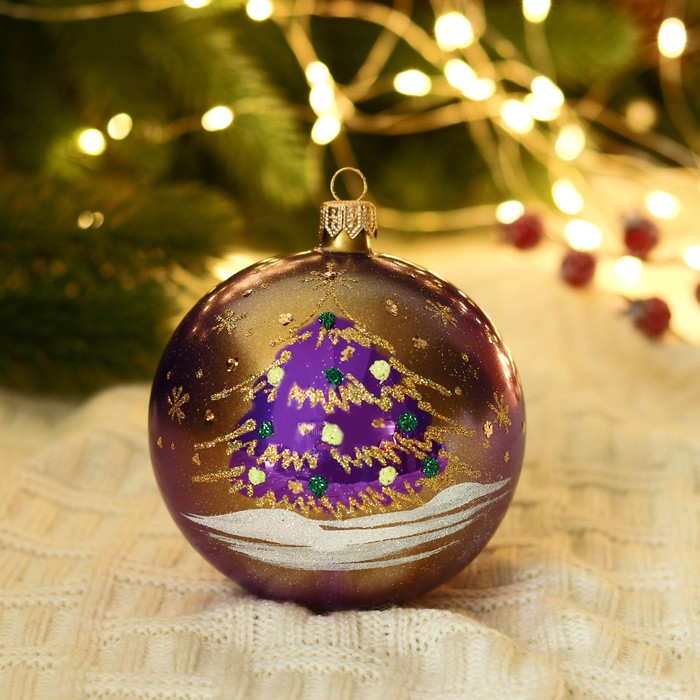 Новогодний шар ручной работы "Ёлка" микс