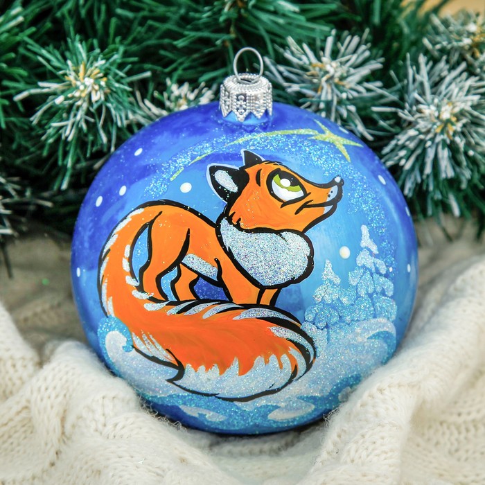 Новогодний шар ручной работы "Колобок" микс