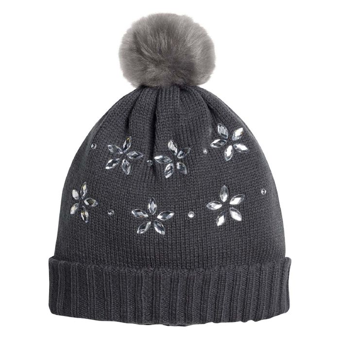 Шапка для девочек, размер 50-51, цвет тёмно-серый