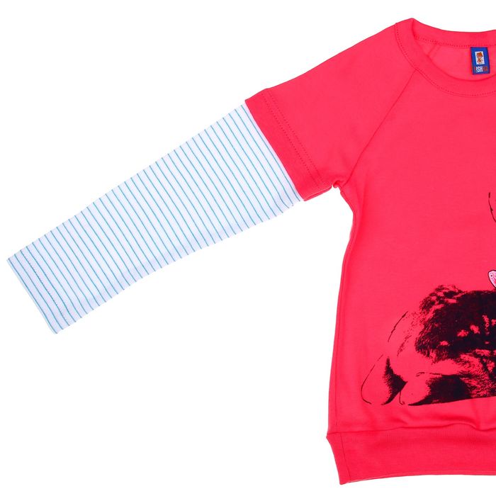 Джемпер для девочки "Олень с бантиком", рост 98 (26), цвет розовый