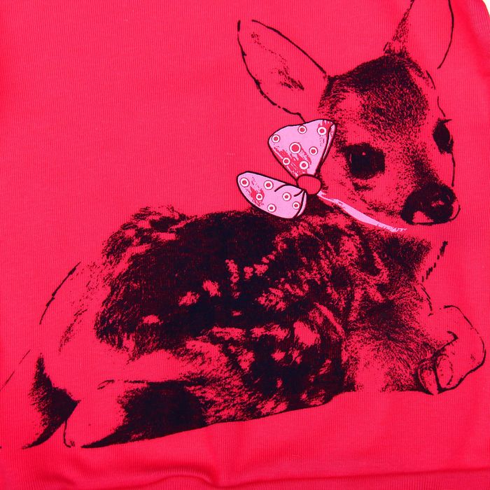 Джемпер для девочки "Олень с бантиком", рост 98 (26), цвет розовый