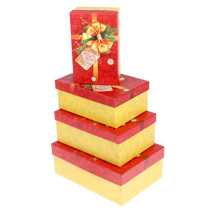 Набор коробок 4 в 1 "Открыть 31 декабря" (19,5х12,5х6,5 см/21,5х14,5х8 см/23,5х16,5х 9 см/25х18,5х1)