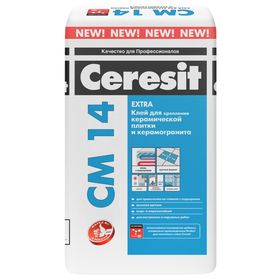 Клей для крепления плитки и керамогранита Ceresit СМ14 Extra (для внутренних и наружных работ), 25 кг Ош
