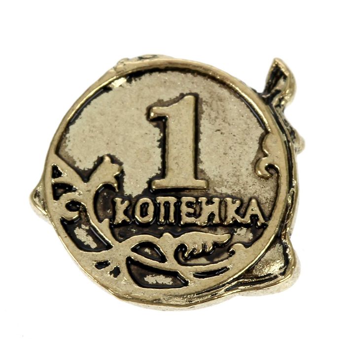 Сувенир-фигурка в кошелек "Мышка с ложкой на монете"